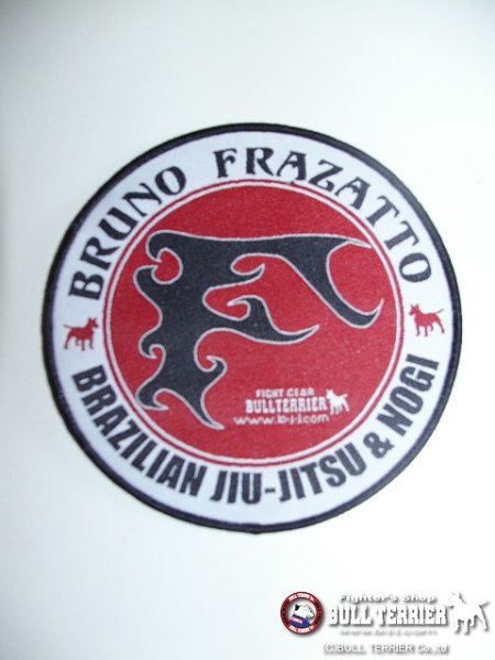 Photo1: BULLTERRIER embroidery Patch Circle Bruno Frazatto S (1)