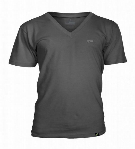 Photo1: Muscle Pharm　Tshirts V-Neck Embroidered　Grey (1)
