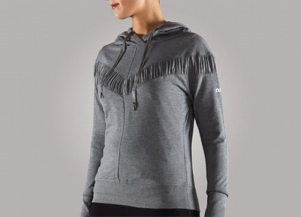 Photo1: Les Mills Ladies Parka Pull Over Hoodie Grey (1)