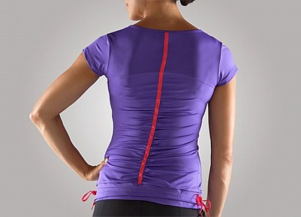 Photo2: Les Mills Ladies Tank top Drawcord Purple  SALE (2)