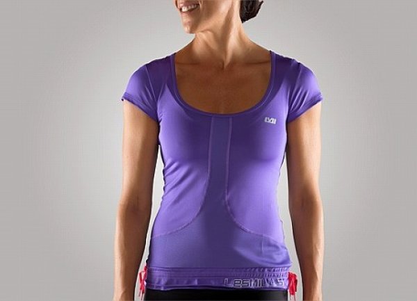 Photo1: Les Mills Ladies Tank top Drawcord Purple (1)