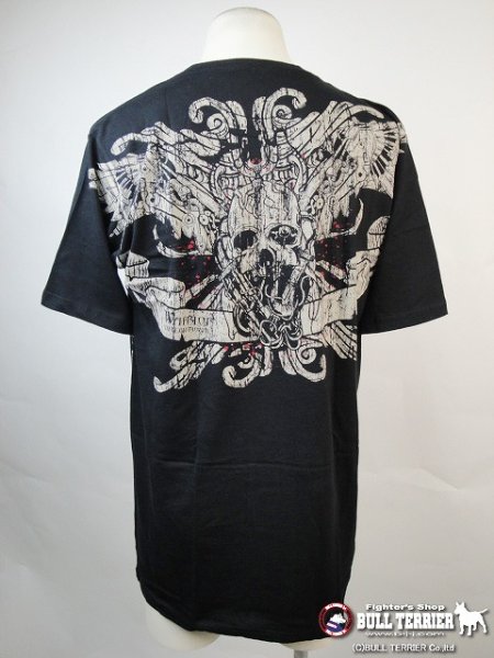 Photo2: Warrior Wear Tshirts Skull Stack Black  SALE (2)