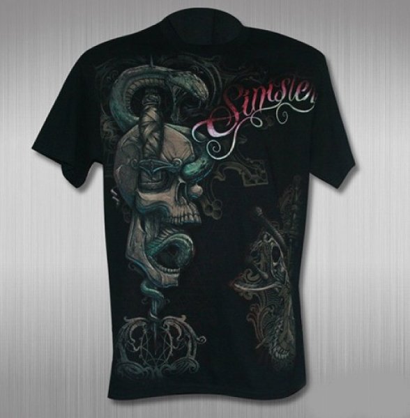 Photo1: Sinister　Tshirts BLACK model　Black　 (1)