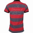 Photo2: TAPOUT Vintage Polo Shirt BAR STRIPE Charcoal/Red  SALE (2)