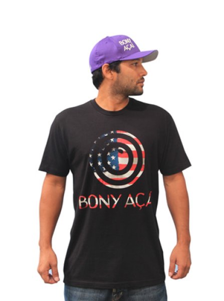 Photo1: Bony Acai T-shirt USA Black  SALE (1)