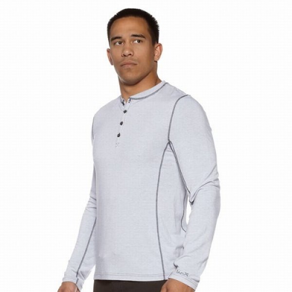 Photo1: JACO Henley Shirt Moonlight  Heather Grey SALE (1)