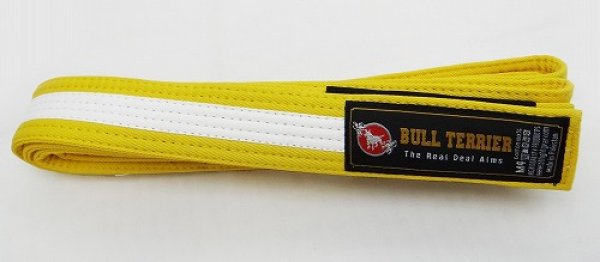 Photo1: BULLTERRIER Jiu Jitsu Belt Yellow/White (1)