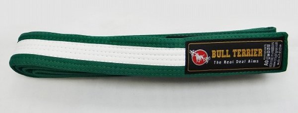 Photo1: BULLTERRIER Jiu Jitsu Belt Green/White (1)