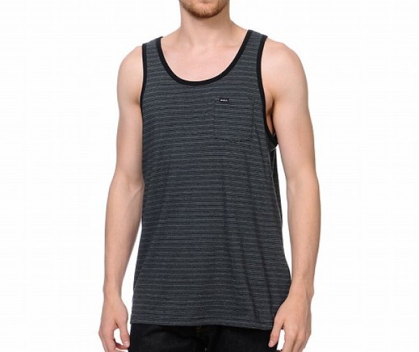 Photo1: RVCA Tank Top Swanston Black (1)