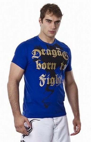 Photo2: DRAGAO T-shirt Born to Fight Blue  SALE (2)