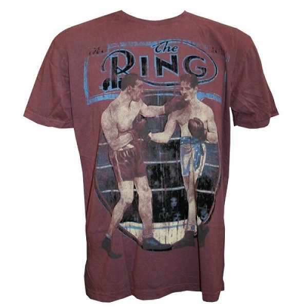 Photo1: The Ring T-shirt  Draw Flock Wine Red (1)