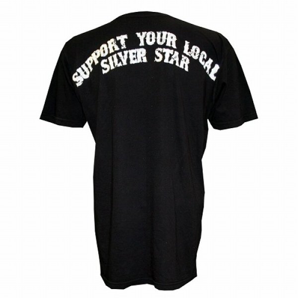 Photo2: Silver Star T-shirts Support Black  SALE (2)