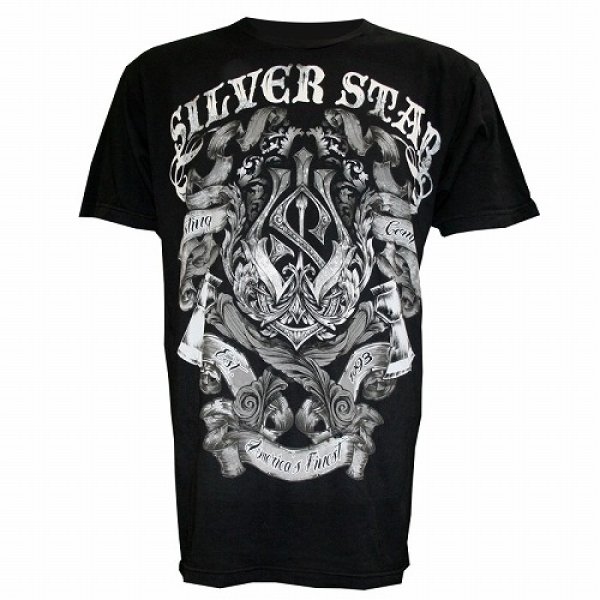 Photo1: Silver Star T-shirts Battle Black  SALE (1)