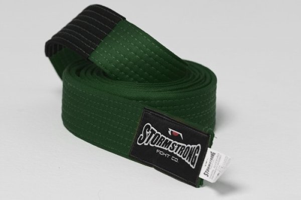 Photo1: STORM STRONG Jiu-Jitsu belt New Model Green (1)