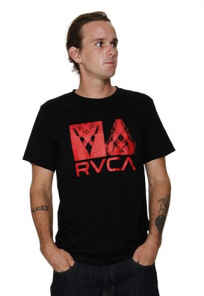 Photo2: RVCA T-shirt Groller Black  SALE (2)