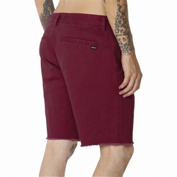 Photo2: RVCA Walk short All Time Cutoff Wine Red  SALE (2)