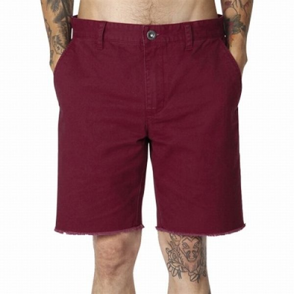 Photo1: RVCA Walk short All Time Cutoff wine red (1)