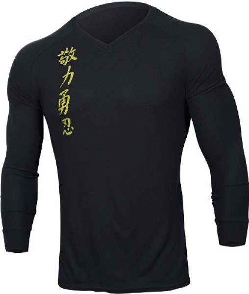 Photo1: JACO Thermal Kanji 2 V-Neck Thermal Black (1)