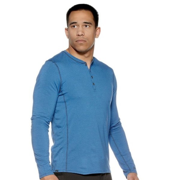 Photo1: JACO Henley Shirt Moonlight Blue  SALE (1)