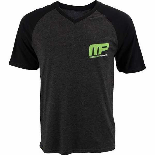 Photo1: Muscle Pharm V-neck Baseball Short sleeve Grey (1)