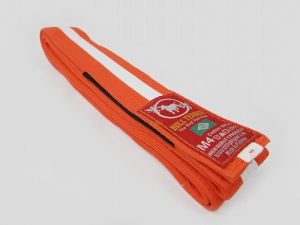 Photo3: BULLTERRIER  Jiu Jitsu Belt  Orange/White (3)
