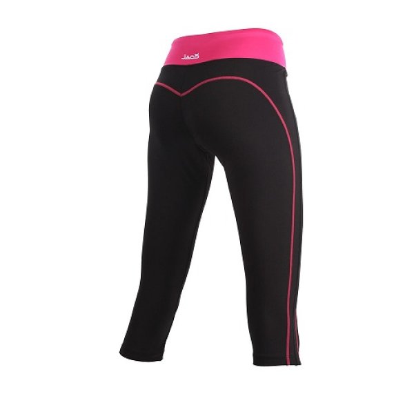 Photo2: JACO Women`s CrossCut Capri (Black/Pink)  SALE (2)