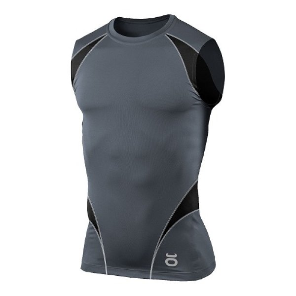 Photo1: JACO Pro Guard Compression Top - Sleeveless (Grey/Black) (1)