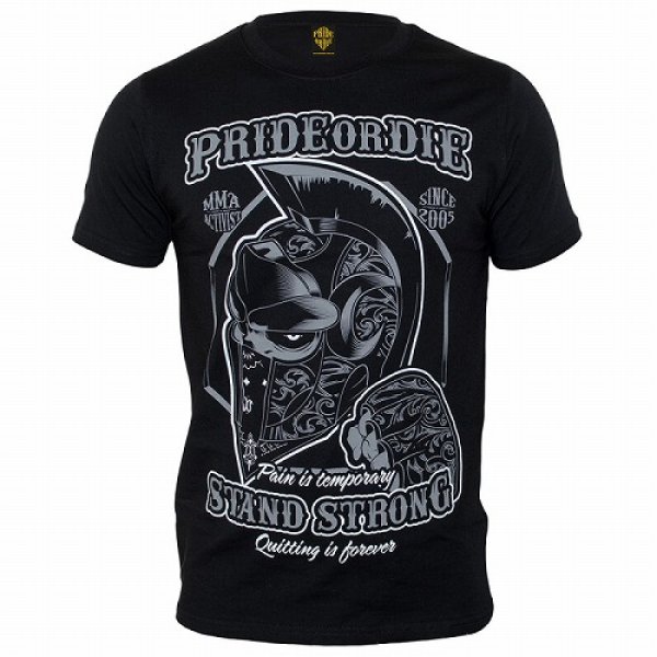 Photo1: PRiDEorDiE Tshirts STAND STRONG Black (1)