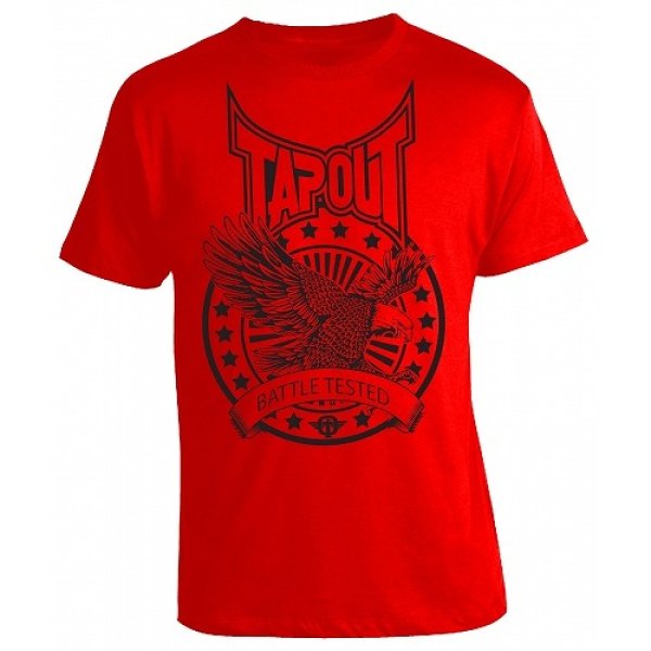 Photo1: TAPOUT T-shirt Battle Red (1)