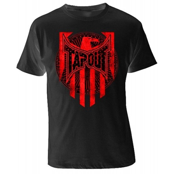 Photo1: TAPOUT T-shirts Capitalized Black/Red (1)