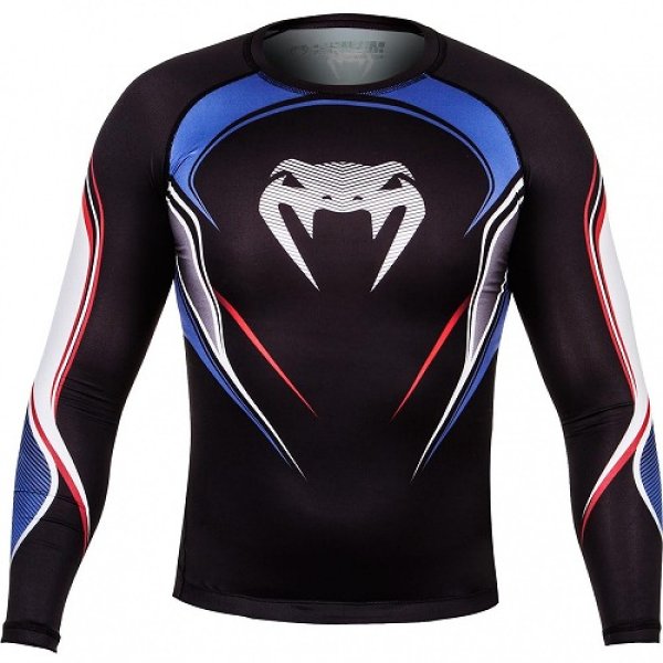 Photo1: VENUM Rashguard USA Hero Long Sleeve Black/Blue/Red (1)