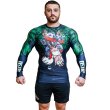 Photo1: Jitsu Rashguard Piranja Long sleeve Green/Black (1)