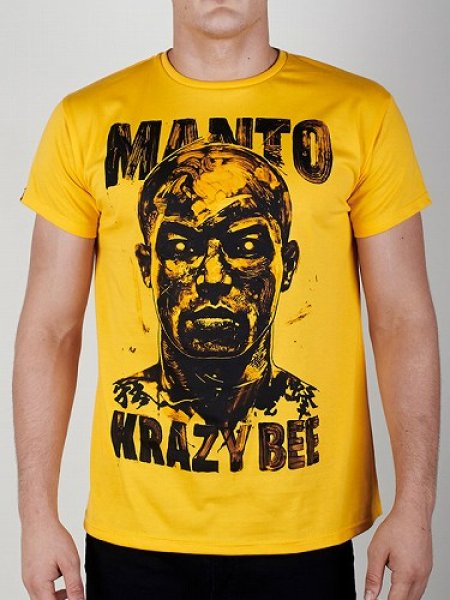 Photo1: MANTO T-shirt MANTO×KRAZY BEE Yellow (1)
