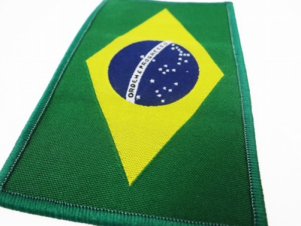 Photo2: BULLTERRIER Embroidery Patch Brazil Flag 2pcs set (2)