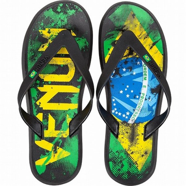 Photo1: VENUM beach sandals Brazilian Flag green / yellow / blue (1)