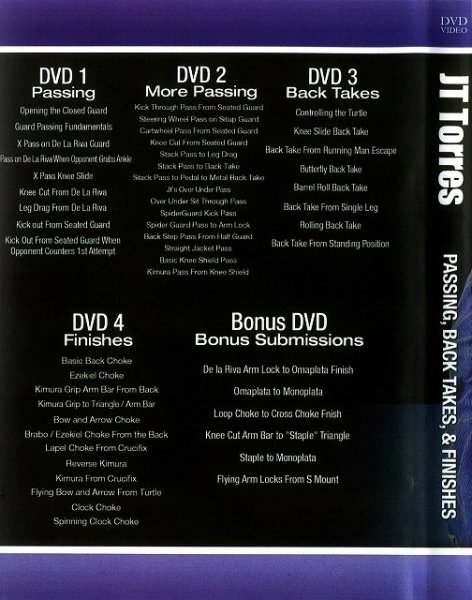 Photo2: DVD Passing, Back Takes & Finishes 4 DVD Set with JT Torres  SALE (2)