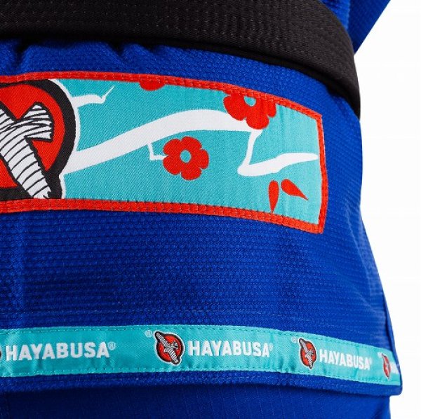 Photo4: HAYABUSA Jiu Jitsu Gi SHINJU PEARL WAVE  FEMALE BLUE (4)