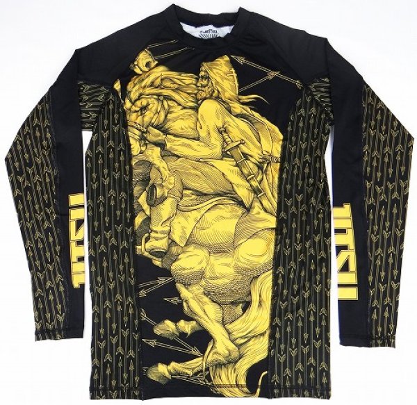 Photo1: JITSU Rash Guard PERESVET Long Sleeve Black/Yellow (1)