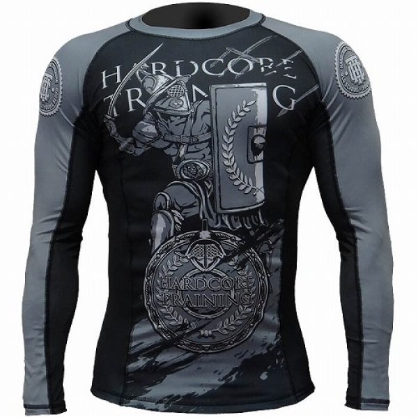 Photo1: HCT Rashguard GLADIATOR Long Sleeve Black/Gray (1)