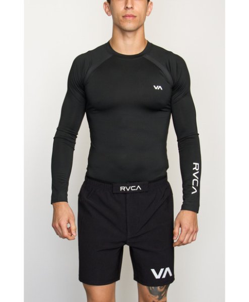 Photo1: RVCA COMPRESSION LONG SLEEVE  Black (1)