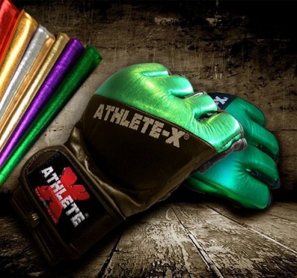 Photo1: Athlete X MMA glove METALIC Green (1)