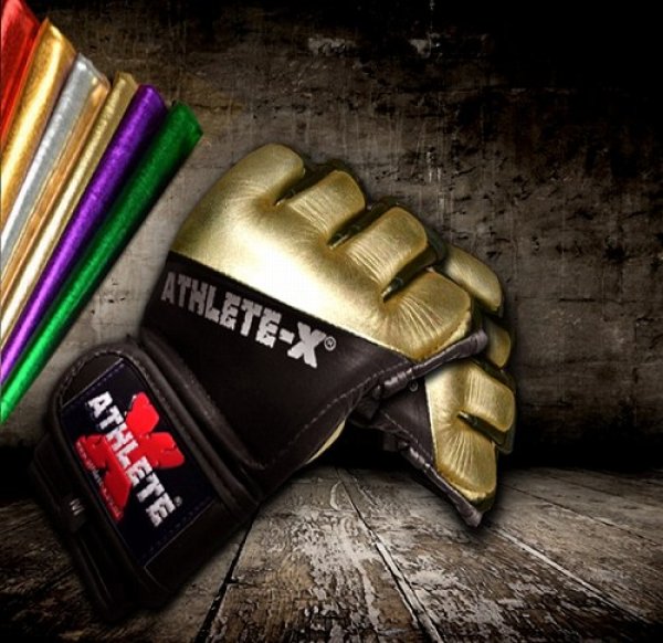 Photo1: Athlete X MMA glove METALIC Gold (1)