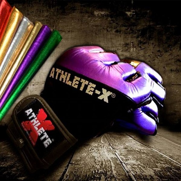 Photo1: Athlete X MMA glove METALIC Purple (1)