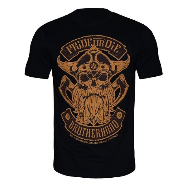 Photo1: PRIDE or DIE T-Shirt BROTHERHOOD Black (1)