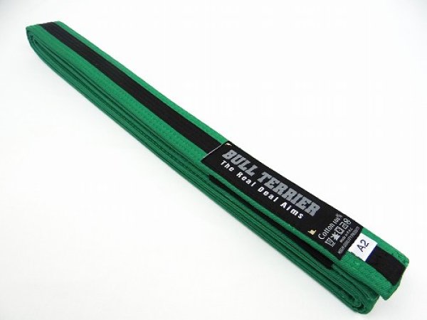 Photo1: BULLTERRIER Jiu Jitsu Belt 1.0 Green/Black (1)