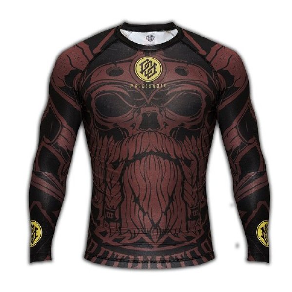 Photo1: PRIDE or DIE  Rashguard  BROTHERHOOD Long Sleeve Brown (1)