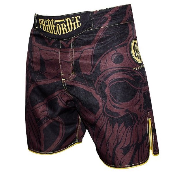 Photo1: PRIDE or DIE Fight Shorts BROTHERHOOD Brown (1)