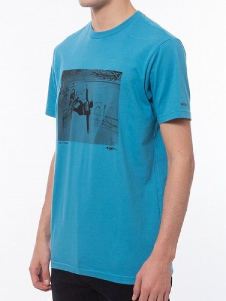 Photo2: RVCA T-Shirt ASTRODECK Cyan  SALE (2)