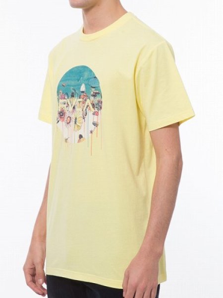 Photo2: RVCA T-Shirt SAGE MOTORS Light/Yellow  SALE (2)