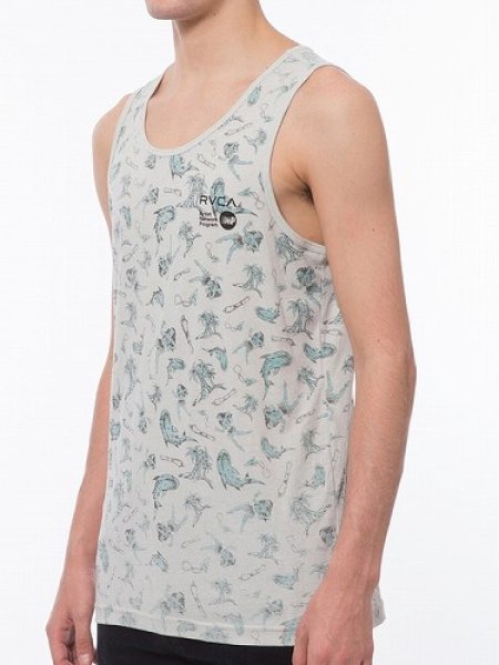 Photo2: RVCA Tank Top DMOTE ALLOWER Oatmeal  SALE (2)